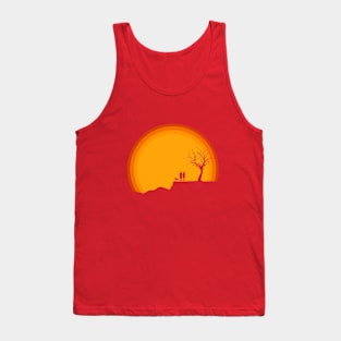 Silhouette sunset lovers Tank Top